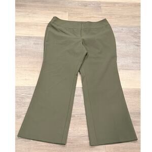 New York and Company City Stretch Brown Women's Dress Pants 16 Petite Green